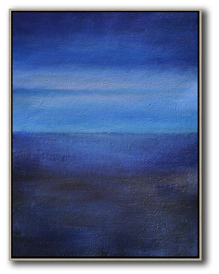 Original Painting Hand Made Large Abstract Art,Oversized Abstract Landscape Painting,Modern Wall Art,Dark Blue,Blue,White.etc